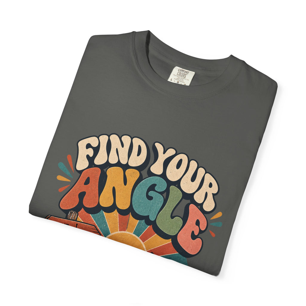 Find Your Angle T-Shirt — Retro Outdoors Sunrise Graphic Tee