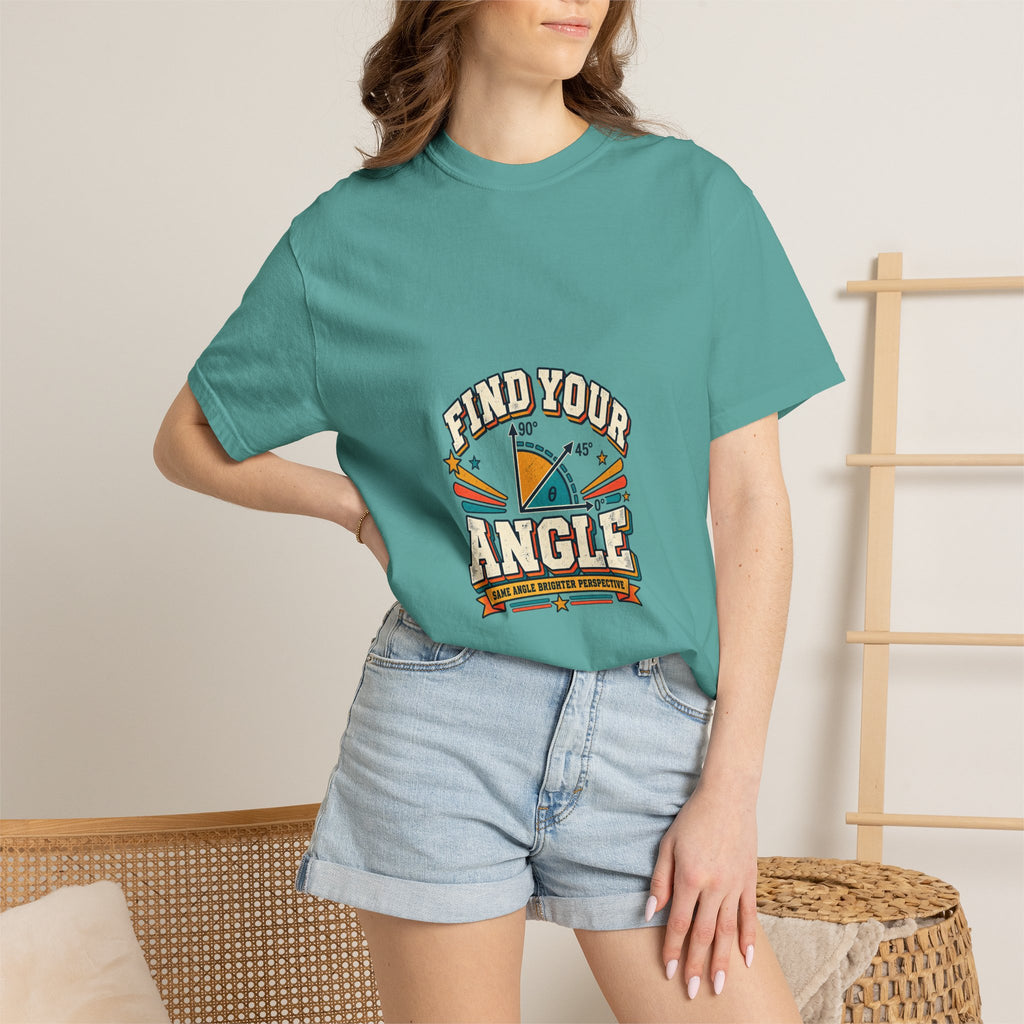 Find Your Angle Graphic Tee — Retro Compass Motivational T-Shirt