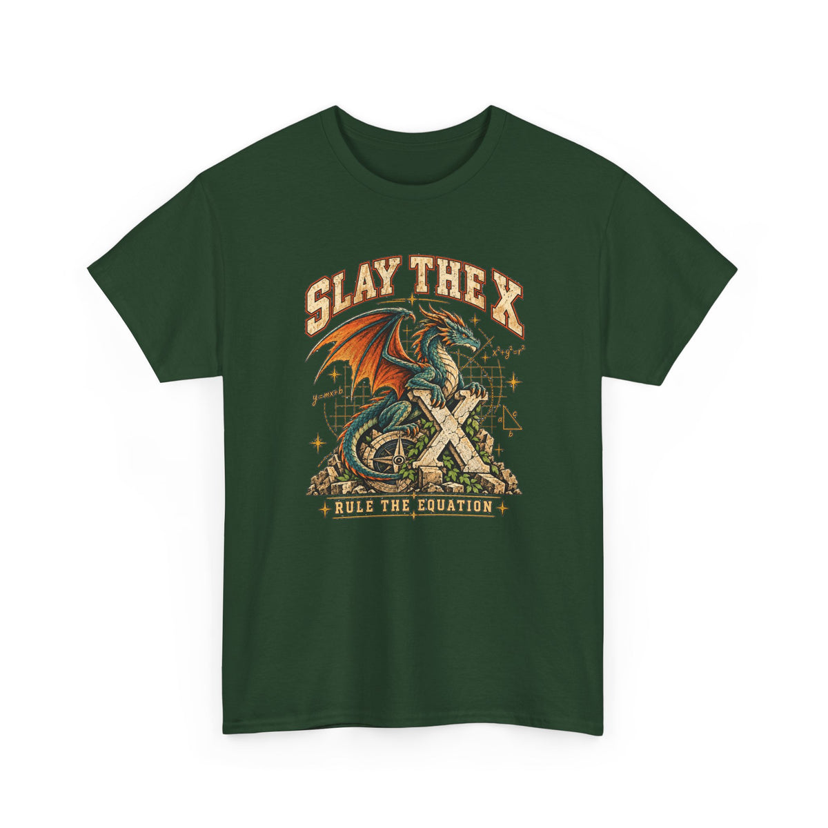 Slay the X Dragon T-Shirt — 'Rule the Equation' Math Teacher Geek Tee