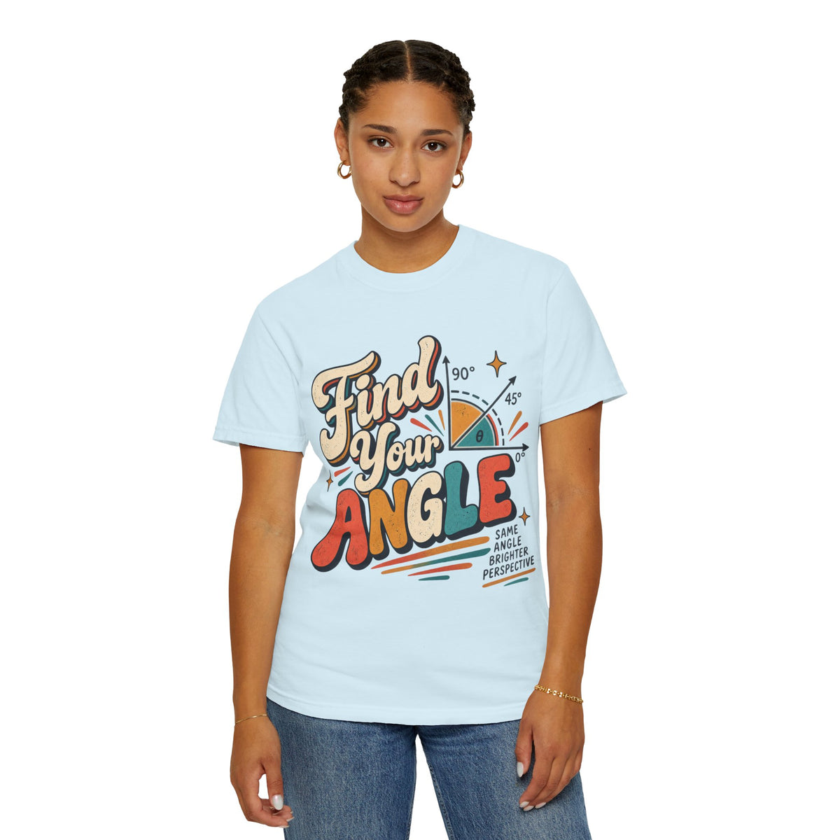Find Your Angle Graphic T-Shirt — Retro Motivational Tee for Creatives & Students